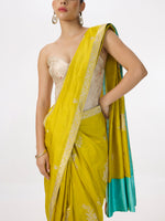 Handwoven Mustard Silk Cutwork Banarasi Saree