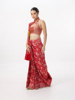 Handwoven Crimson Red Silk Banarasi Emboss Saree