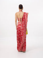 Handwoven Crimson Red Silk Banarasi Emboss Saree
