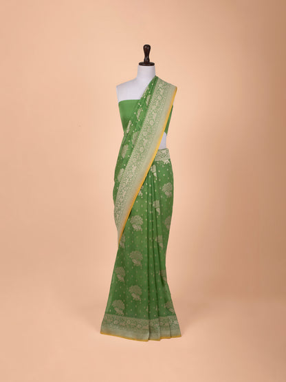 Handwoven Green Georgette Saree