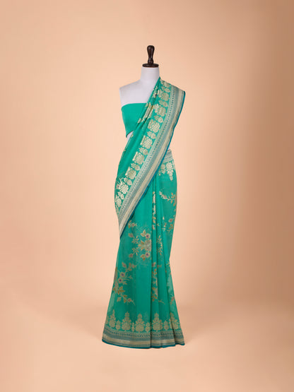 Handwoven Green Georgette Saree