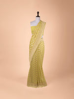 Handwoven  Pista Green Georgette Saree