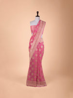 Handwoven Pink Georgette Saree