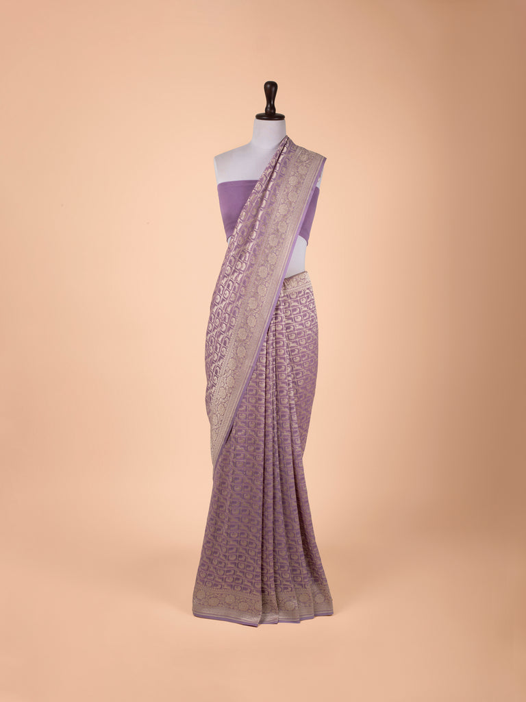 Handwoven Mauve Georgette Saree