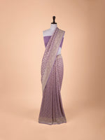 Handwoven Mauve Georgette Saree