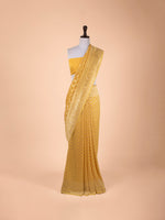 Handwoven Yellow Georgette Saree