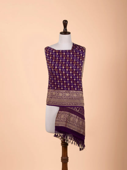 Handwoven Purple Georgette Dupatta