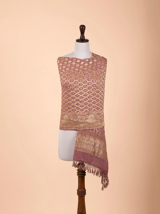 Handwoven Mauve Georgette Dupatta