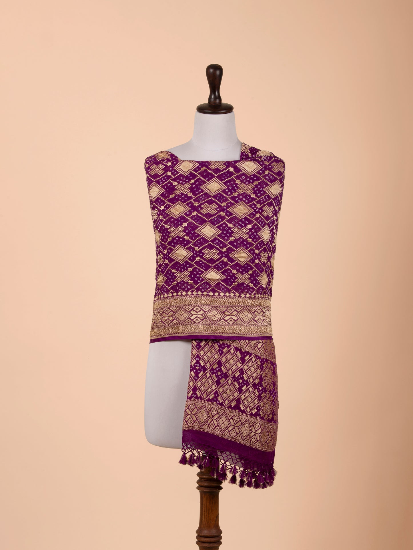 Handwoven Purple Georgette Dupatta