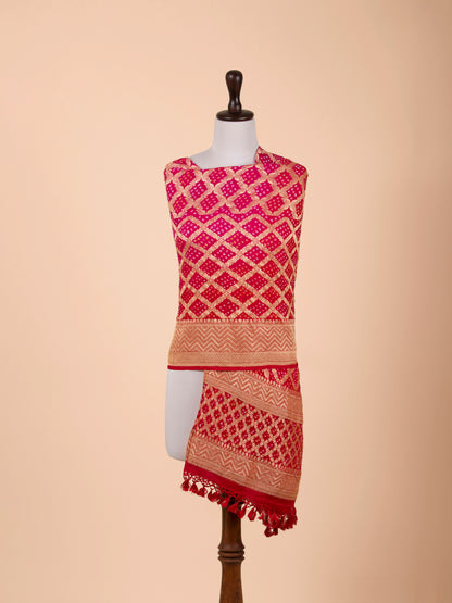 Handwoven Red Georgette Dupatta