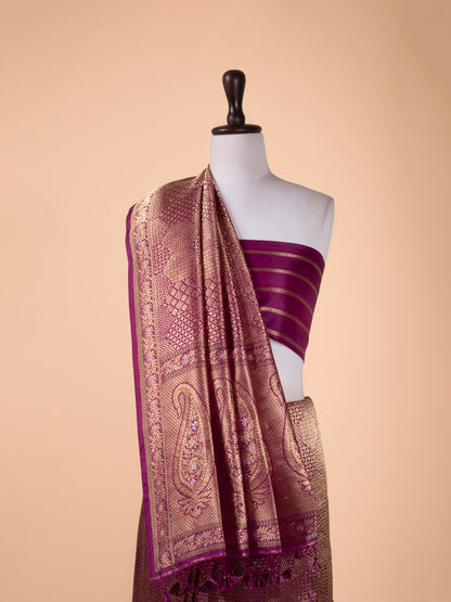 Handwoven Purple Silk Saree