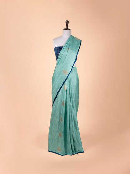 Handwoven Green Satin Silk Saree