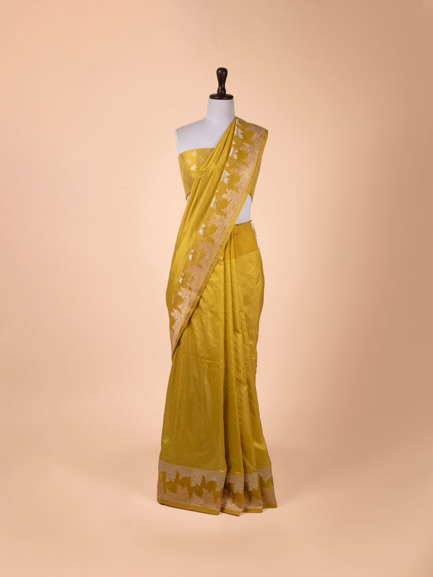 Handwoven Mustard Silk Saree