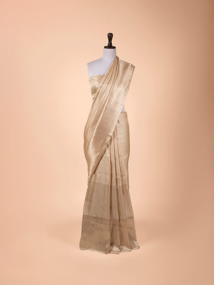 Handwoven Beige Silk Saree