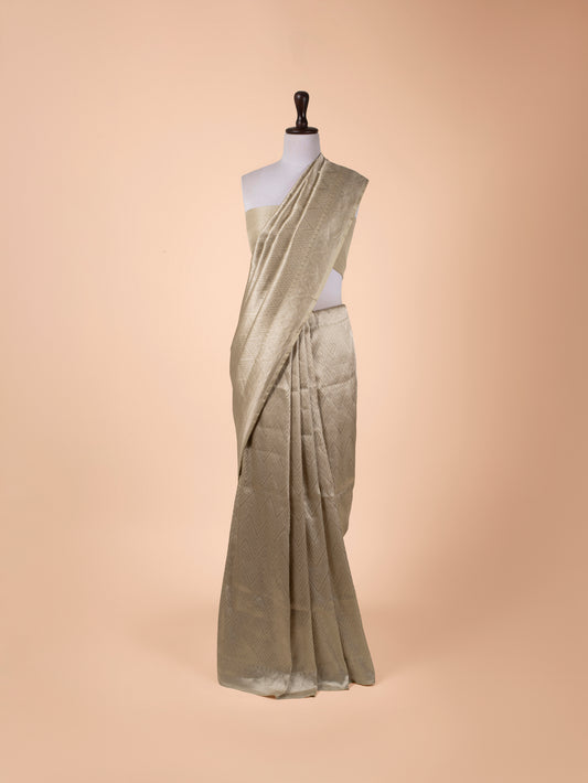 Handwoven Beige Silk Saree