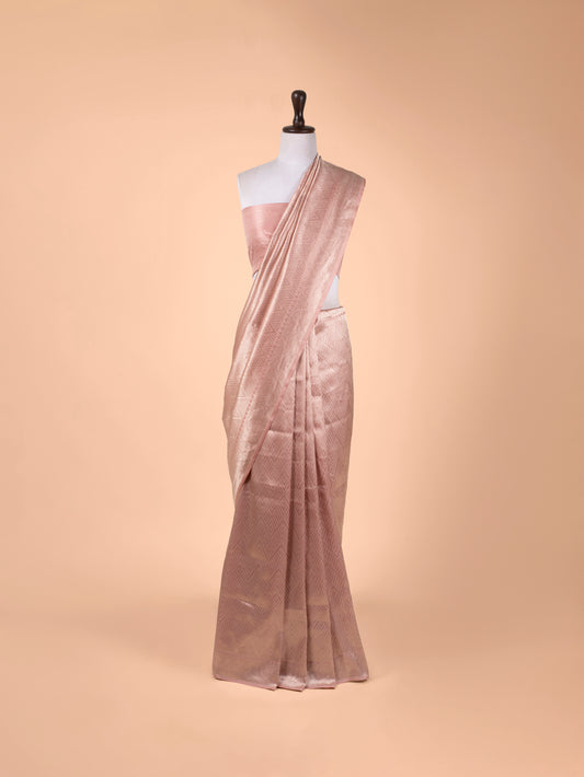 Handwoven Peach Silk Saree