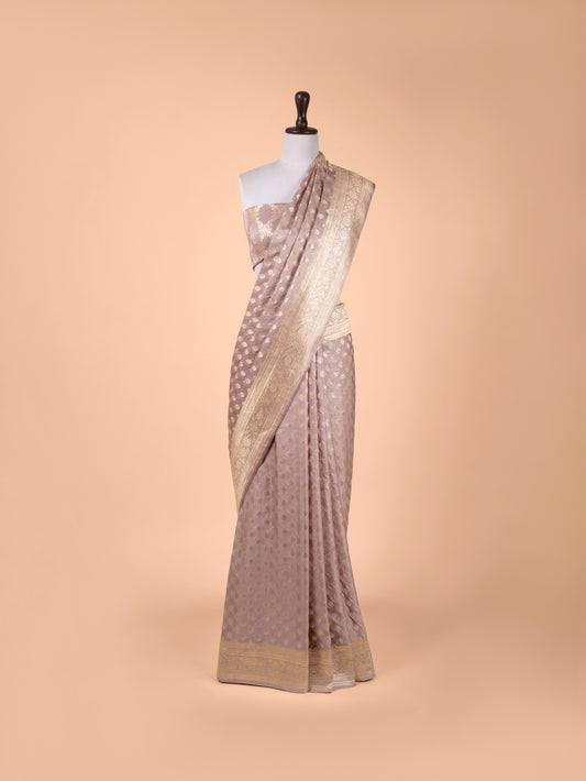 Handwoven Grey Silk Saree