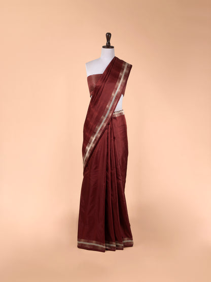 Handwoven Brown Silk Saree