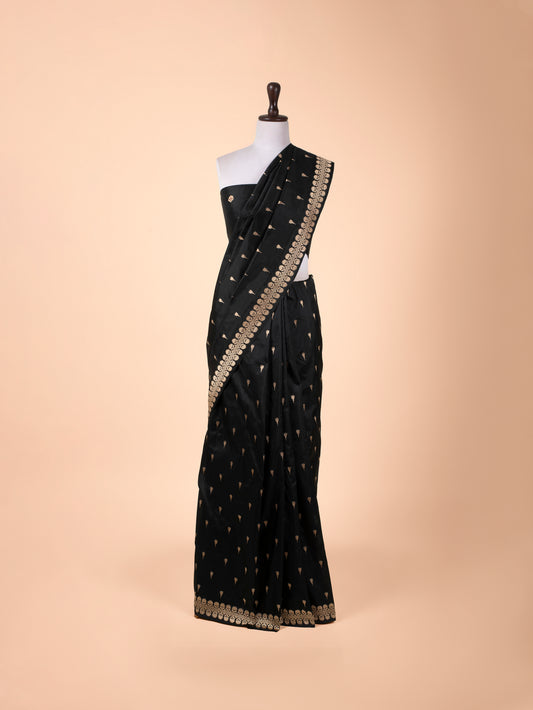 Handwoven Black Silk Saree