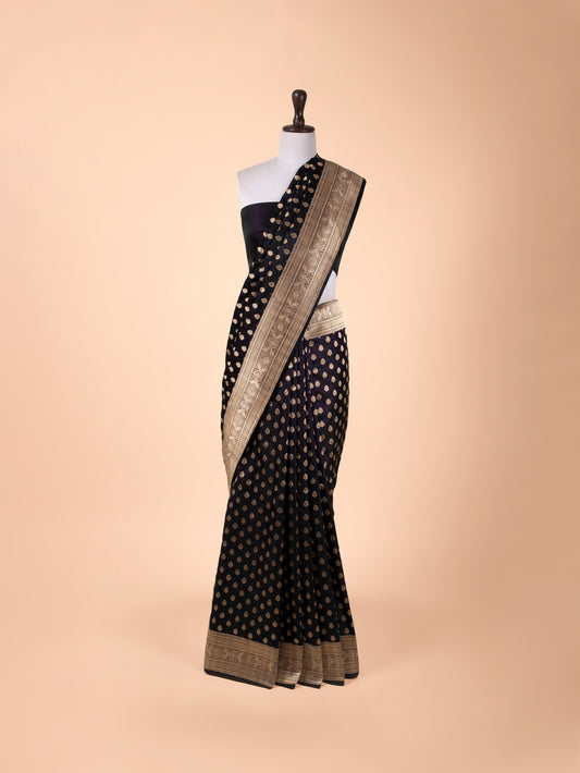 Handwoven Blue Satin Silk Saree