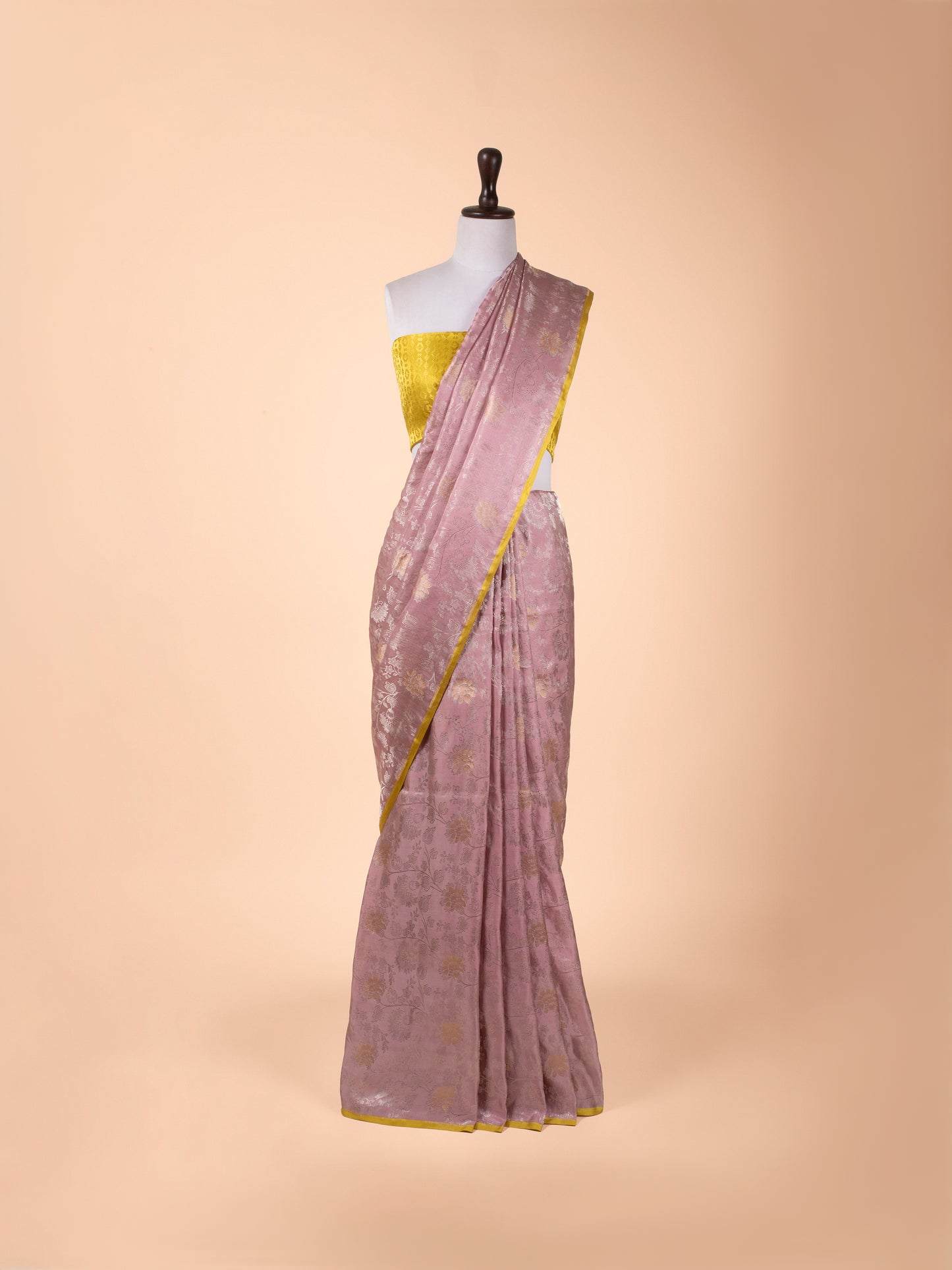 Handwoven Pink Satin Silk Saree