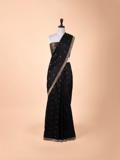 Handwoven Black Silk Saree