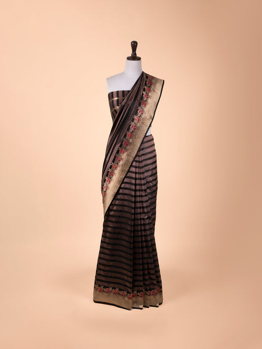 Handwoven Black Silk Saree