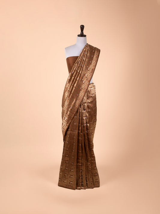 Handwoven Brown Silk Saree