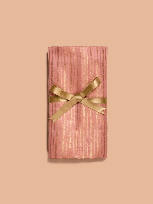 Handwoven Peach Tissue Silk Blouse Fabric- D