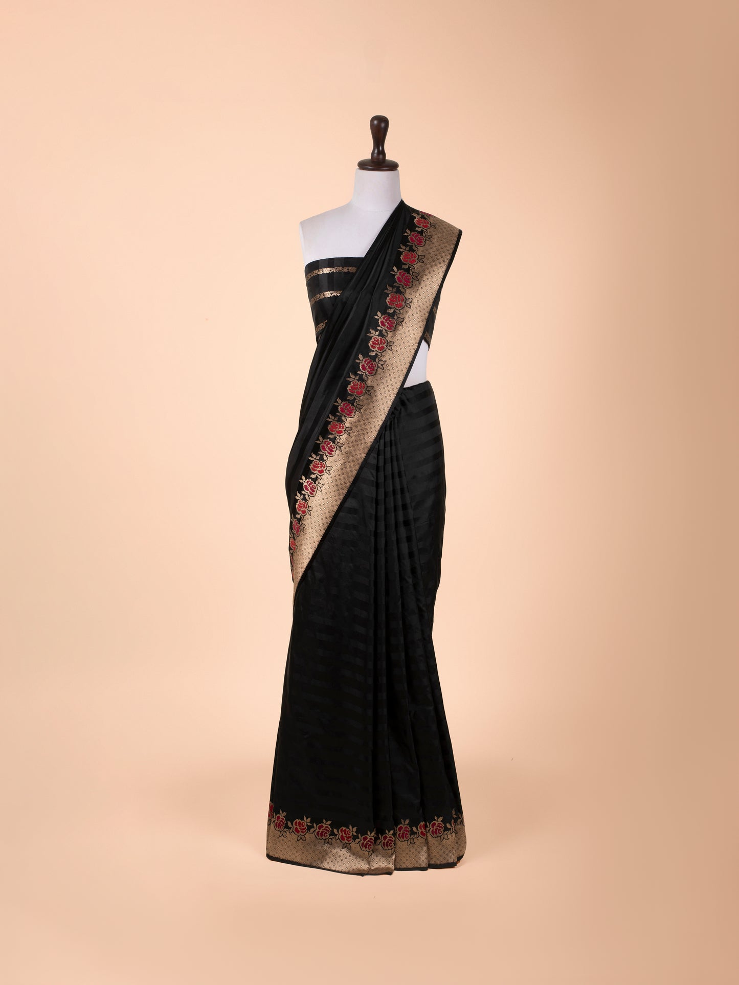 Handwoven Black Silk Saree