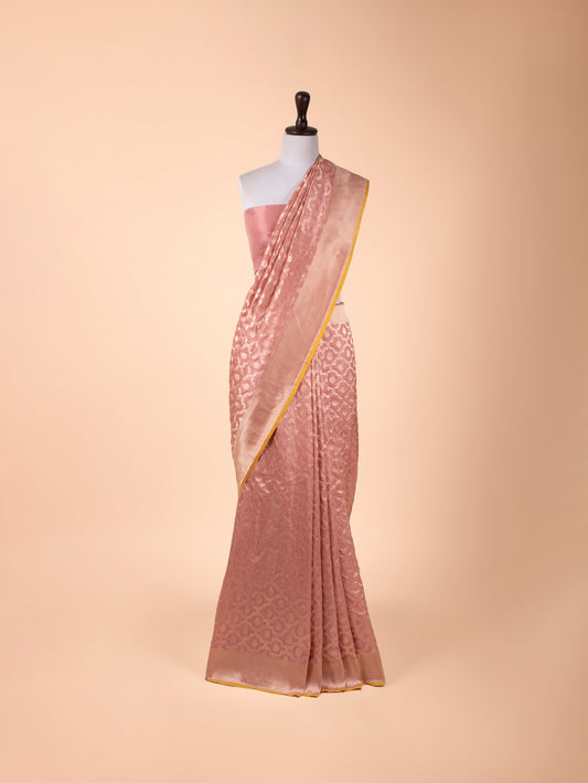 Handwoven Pink Silk Saree