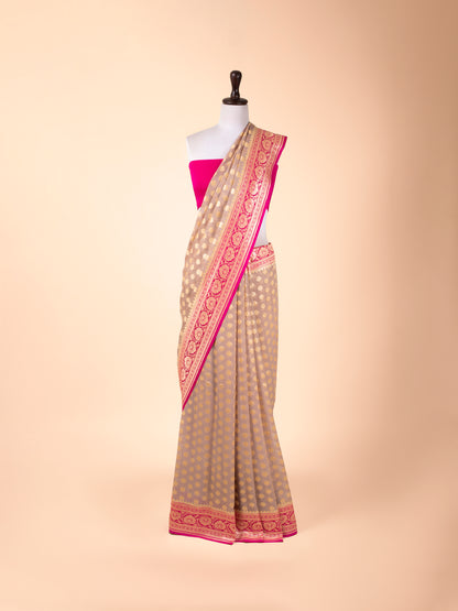 Handwoven Rosepink Georgette Saree