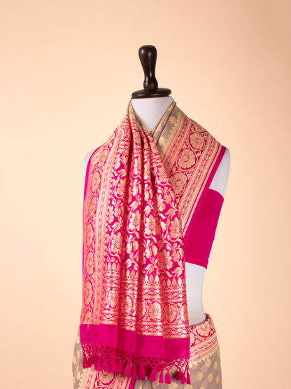 Handwoven Rosepink Georgette Saree