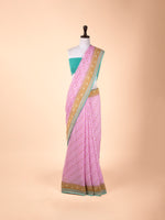 Handwoven Pink Georgette Saree