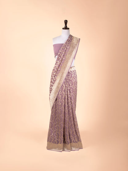 Handwoven Purple Georgette Saree