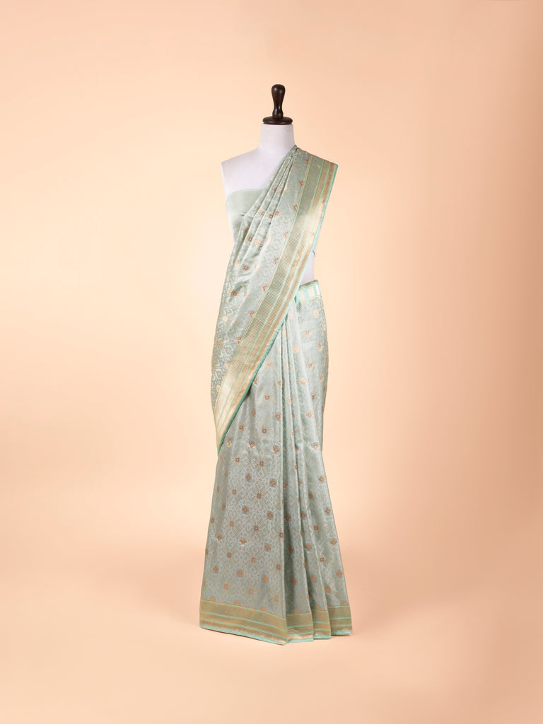 Handwoven Turquoise Blue Silk Saree