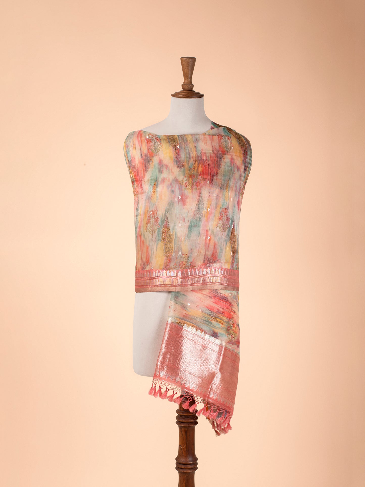 Handwoven Multicolour Organza Dupatta