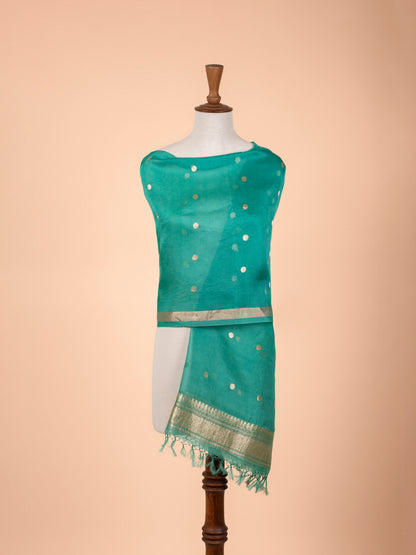 Handwoven Sea Green Organza Dupatta