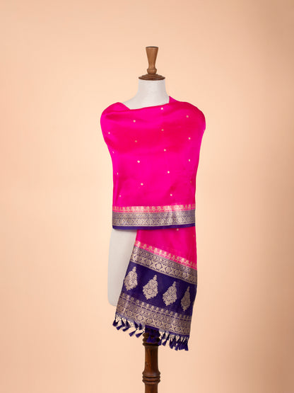 Handwoven Rani Pink Organza Dupatta