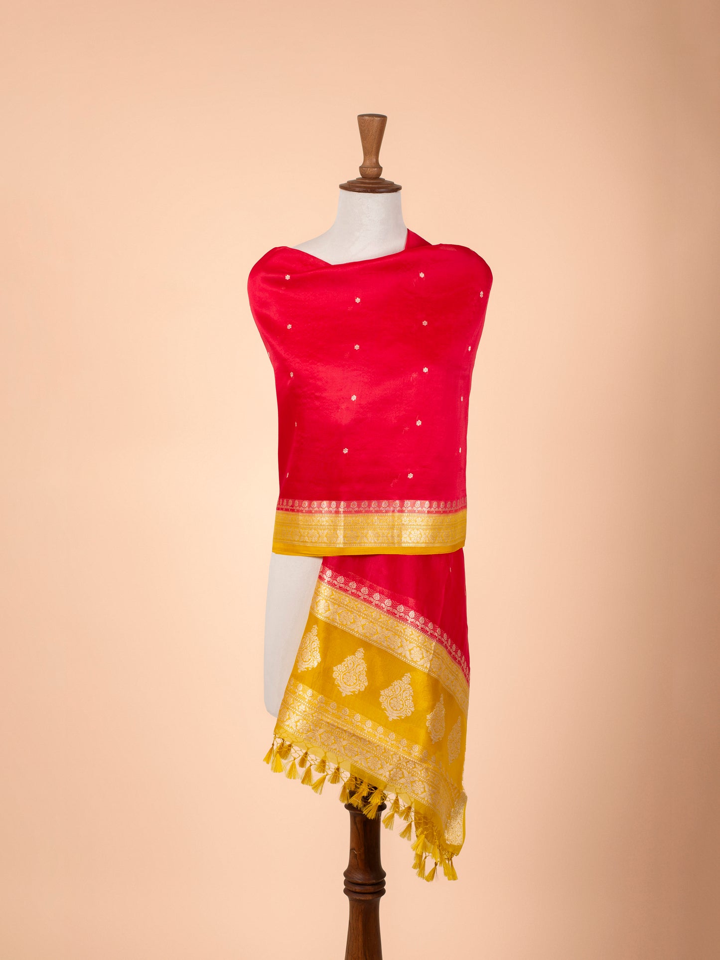 Handwoven Rani Pink Organza Dupatta