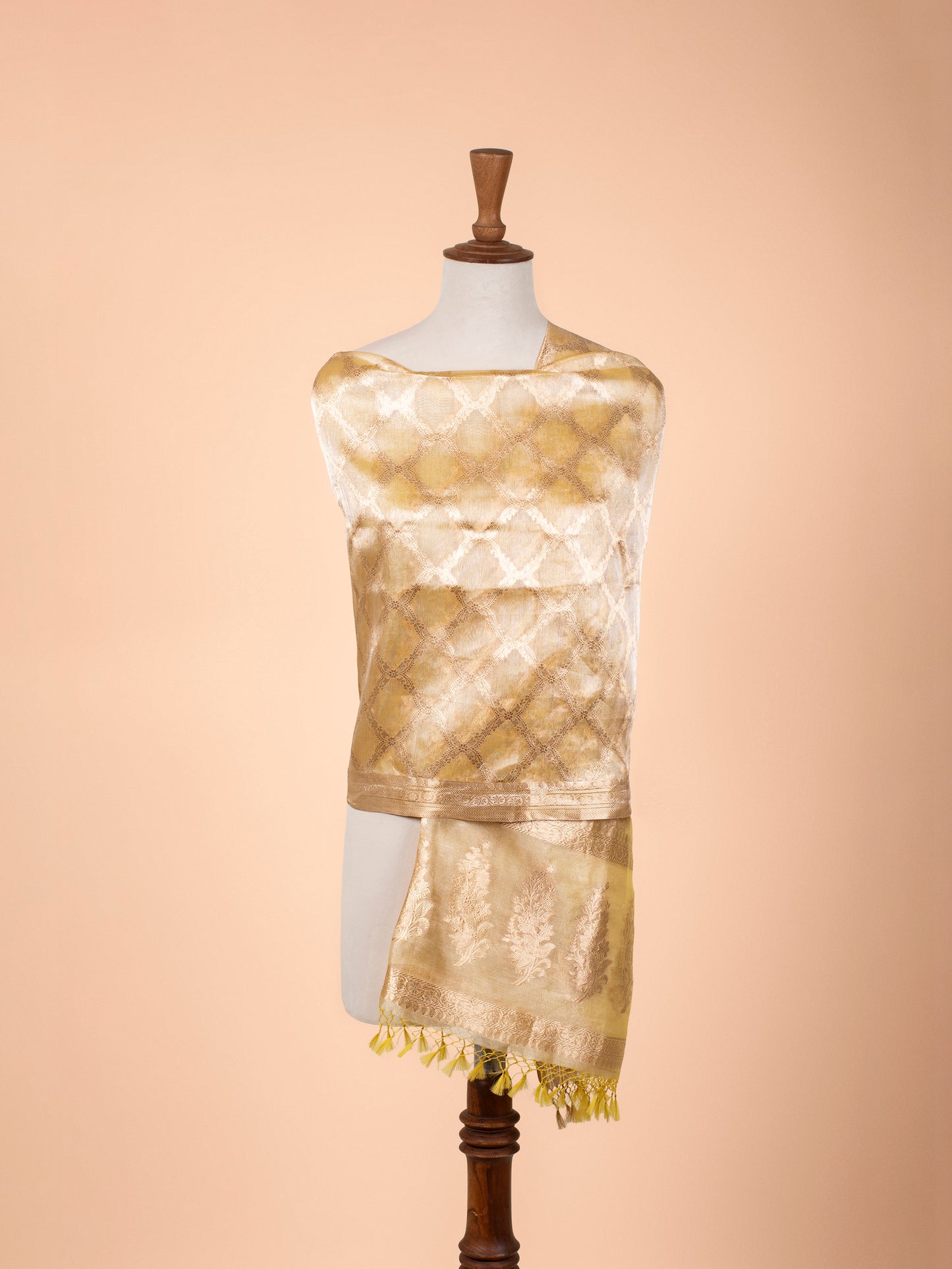 Handwoven Golden Tissue Dupatta