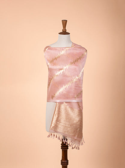 Handwoven Pink Organza Dupatta