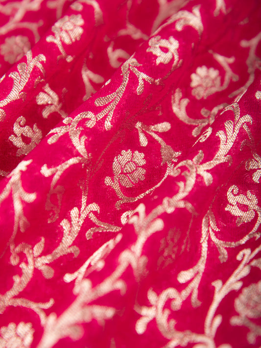 Handwoven Pink Georgette Fabric- D