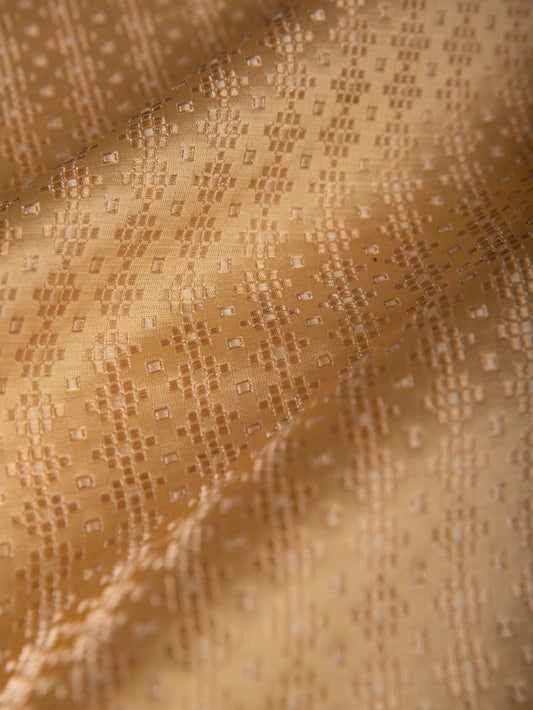 Handwoven Cream Satin Silk Fabric