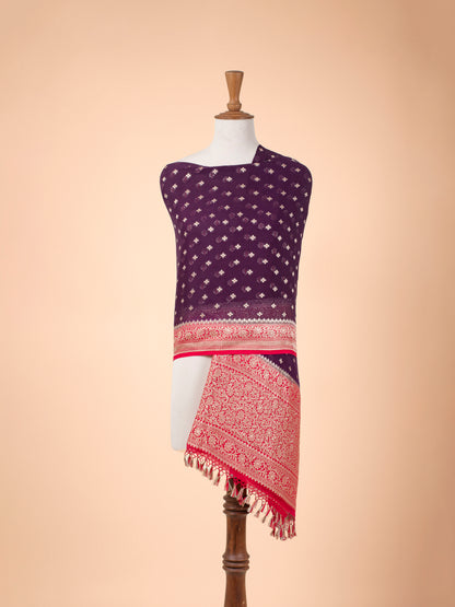 Handwoven Garnet Georgette Dupatta