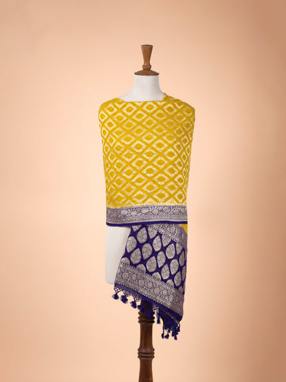 Handwoven Yellow Georgette Dupatta