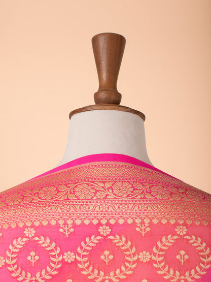 Handwoven Pink Georgette Dupatta