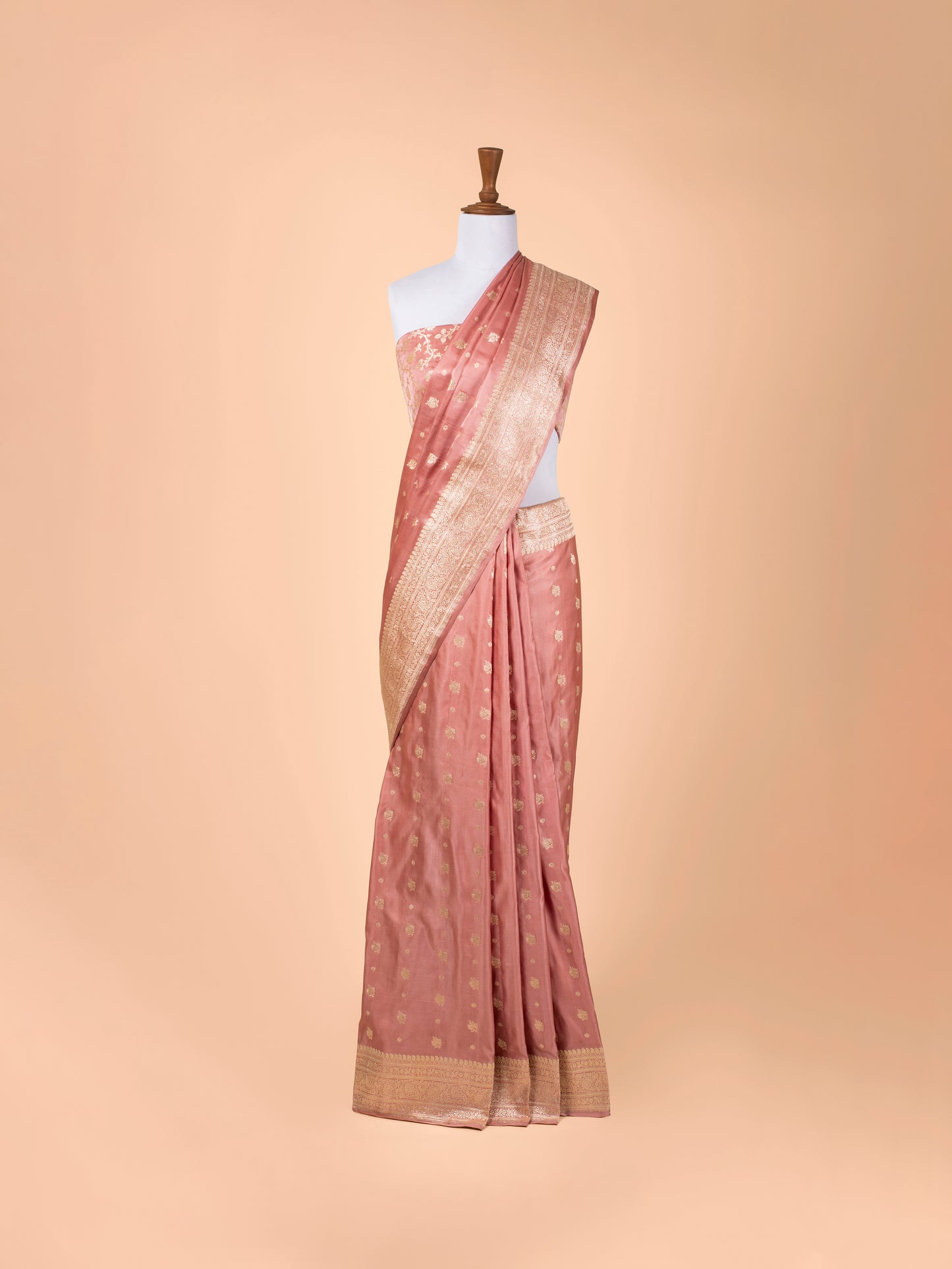 Handwoven Pink Satin Silk Saree