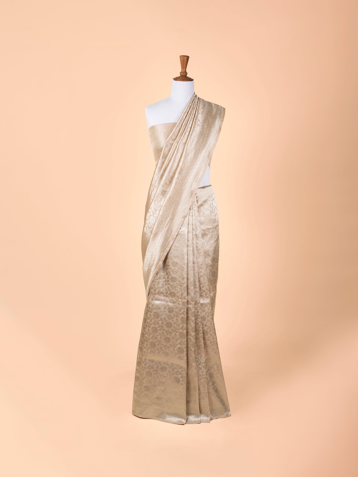 Handwoven Beige Silk Saree