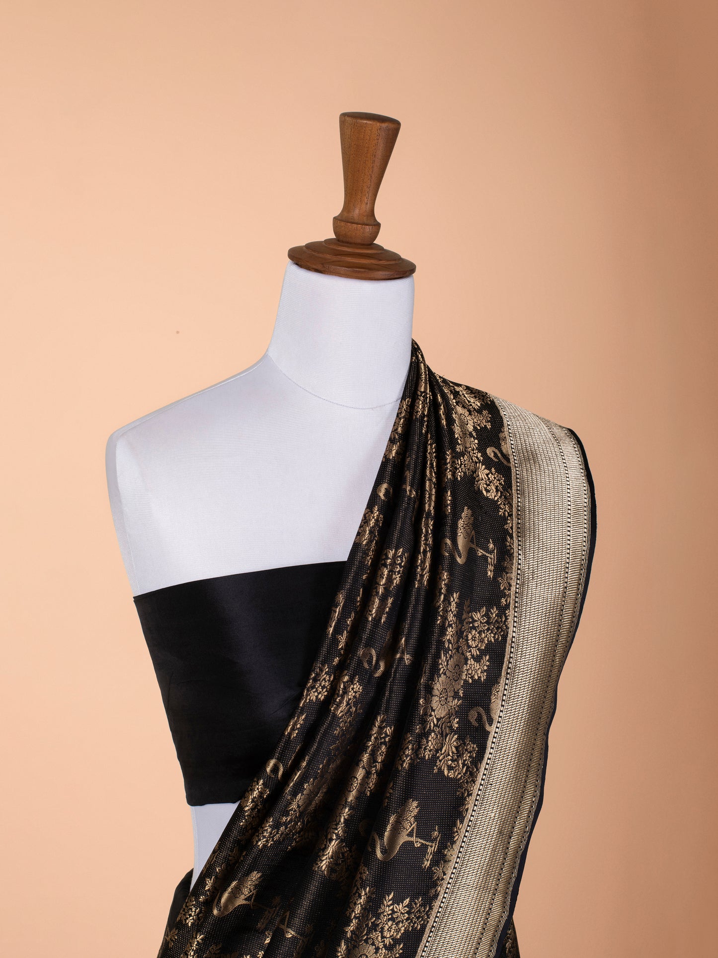 Handwoven Black Silk Saree